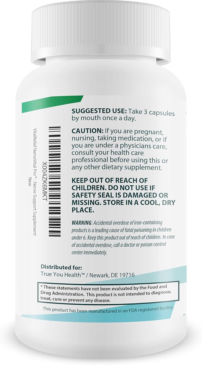 NerveVital Pro - Our Best Nerve Vital Supplement - Nerve Vital Magnesium Lions Mane Vitamin D &amp Vitamin B12 Complex for Nerves - Nervevital Neuropathy Supplement - Peripheral Neuropathy Supplem