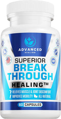 Superior Breakthrough Healing for Ultimate Joint Support Soreness Muscle Aches. Tumeric Based Formulation All Natural Encapsulated Remedy.