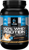 eFlow Nutrition 100% Whey Protein Isolate - Lactose-Free Digestive Enzymes Added Low Carb Post Workout Shake Fast Digesting for Optimal Muscle Recovery - Cinnamon Churro (26 Servings)