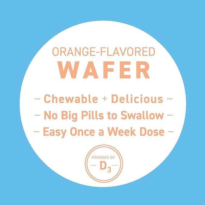 Replesta 50000 IU Vitamin D3 Cholecalciferol for Vitamin D Deficiency Once-Weekly Chewable Wafer Non-GMO Natural Orange Flavor 4 Pack (Pack of 2)