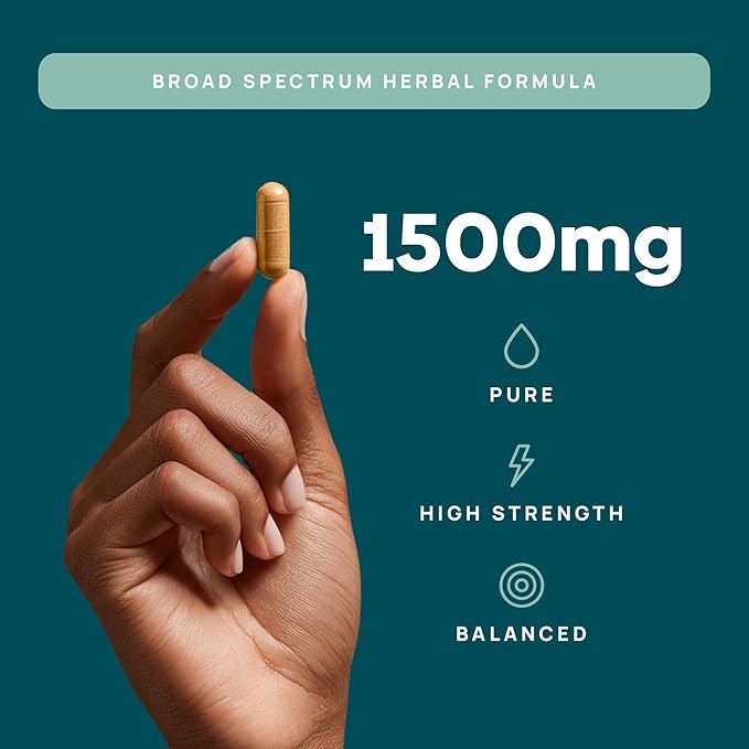 Infla-1500 All-Natural Relief Supplement Extract Blend with Turmeric White Willow Bark Ashwagandha Ginger Boswellia Bromelain Omega-3 and Magnesium-60ct