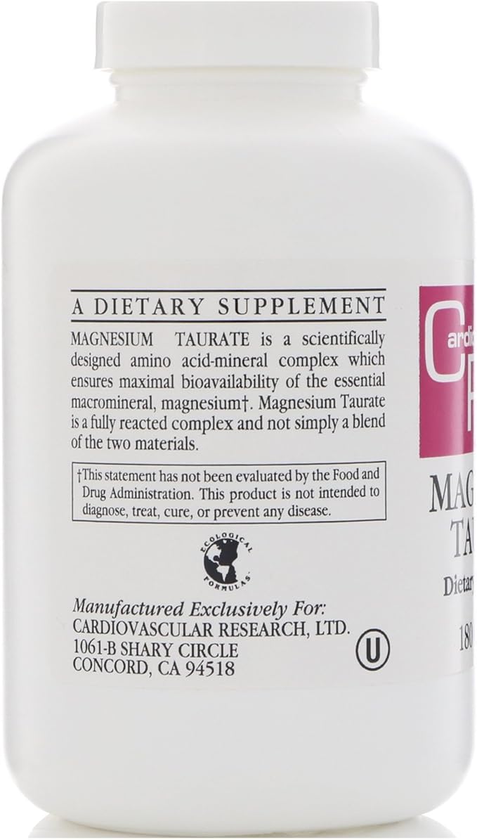 Cardiovascular Research Magnesium Taurate 125 mg Creamy White 180 Capsules (MAGT2)