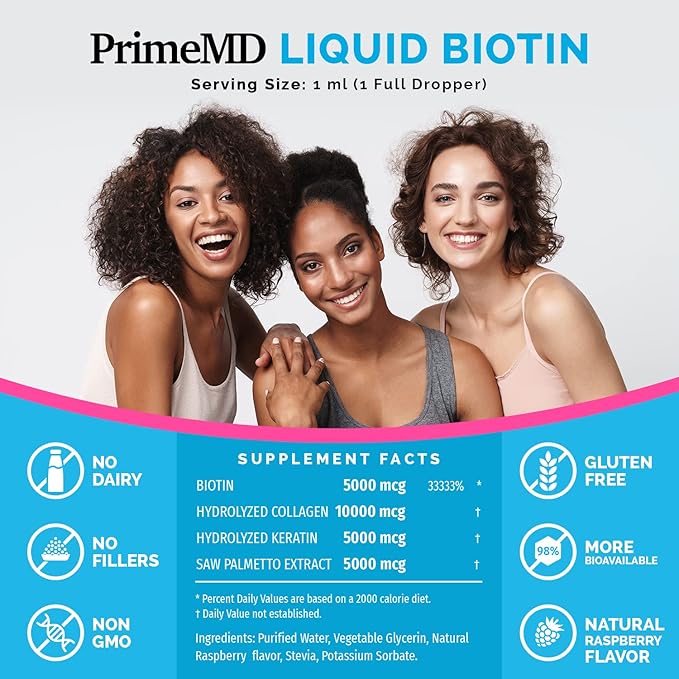 4-in-1 Liquid Biotin Collagen Keratin Saw Palmetto Drops (2 fl oz - 3 Pack) &amp 6-in-1 Maca Root Ashwagandha w Black Pepper Fruit (120ct) Bundle - Hair Skin Nails Energy &amp Mood Support Supple