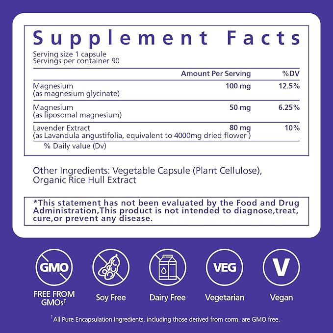 Vitapure+ Capsules Magnesium (Glycinateliposomal) - Supplement to Support Stress Relief Sleep Heart Health Nerves Muscles and Metabolism* - with Magnesium Glycinate - 90 Capsules