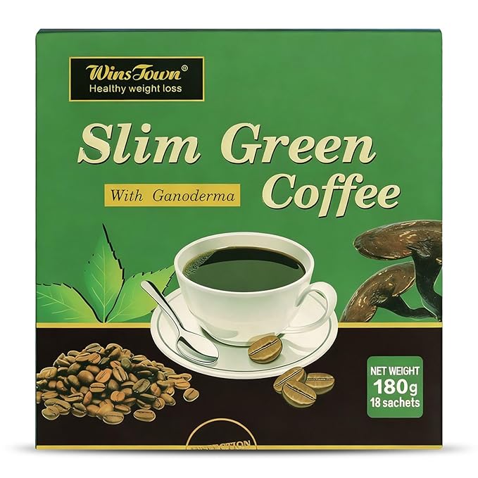 Premium Green Coffee with Ganoderma &amp Herbal Extracts - Energizing Instant Coffee Blend for Metabolism &amp Antioxidant Support 18 Sachets