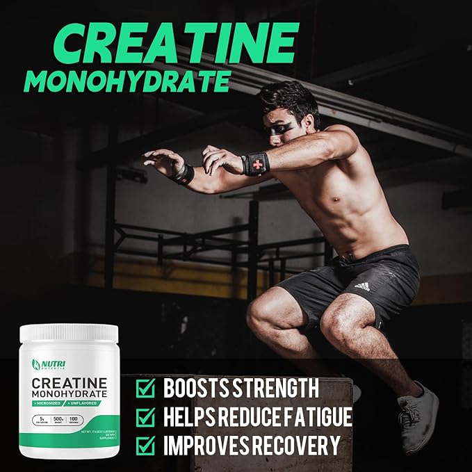 Creatine Monohydrate Powder 500 Grams &amp Creatine Capsules Pure Micronized Creatine Supplements for Building Muscle Pre &amp Post Workout Creatine Powder Non-GMO Unflavored