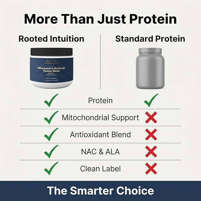 Rooted Miltivitamin with Brain Supplements for Memory and Focus | Energy Vitamins for Men and Women | Brain Health Support &amp Mental Clarity | Cognitive Booster | Mitochondria Recharge | 14.6oz Pow