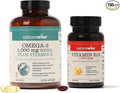 NatureWise High-Potency 1000mg Omega 3 600mg EPA 400mg DHA Vitamin E 180ct &amp 1000mcg Vitamin B12 150 Softgels Supplement Bundle