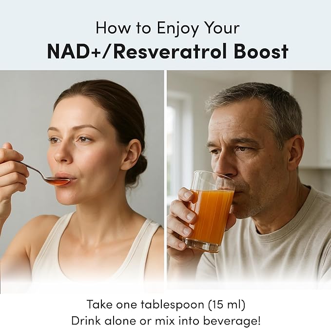 Vida Lifescience Liposomal NAD+ Liquid Supplement with Resveratrol – 32 Servings – Supports Cellular Energy &amp Metabolic Function – Vegan Gluten-Free Non-GMO