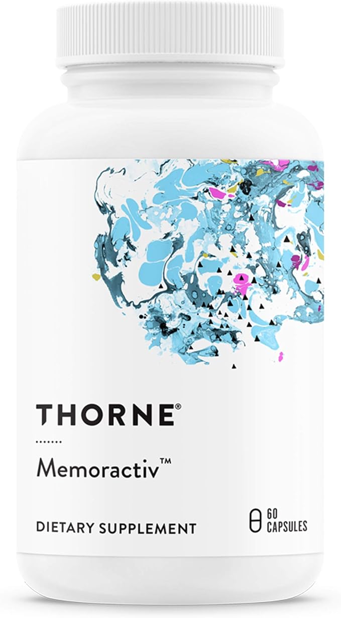 THORNE - Basic B Complex (60 Capsules) &amp Memoractiv (60 Capsules) Bundle - Supports Brain Health Cellular Energy Production &amp Focus - Gluten Free Dairy Free