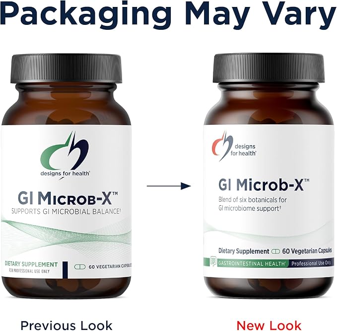 Designs for Health GI Microb-X - Botanical Gut Support Cleanse + Detox Supplement with Tribulus Berberine + Barberry Extract - Vegetarian + Non-GMO (60 Capsules)