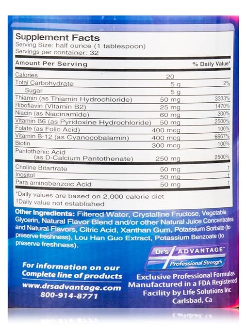Dr's Advantage Liquid Ultra B Complex 16 Ounce
