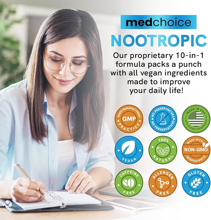 MEDCHOICE Turmeric &amp Ginger (120ct) and Nootropic Brain (60ct) Supplement Bundle - Wellness Duo for Joint Digestion Brain &amp Mood Support - Vegan Non-GMO Gluten-Free