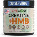 LIVEGOOD Creatine Monohydrate with HMB for Lean Muscle Growth &amp Recovery – HMB Creatine Powder for Men and Women – Unflavored Creatine 30 Servings