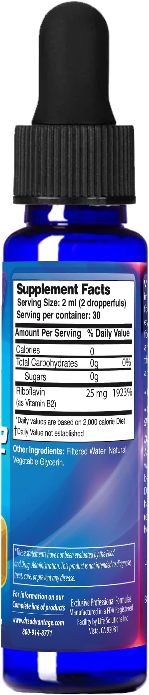 Dr's Advantage Vitamin B2-Riboflavin - Dropper 2oz