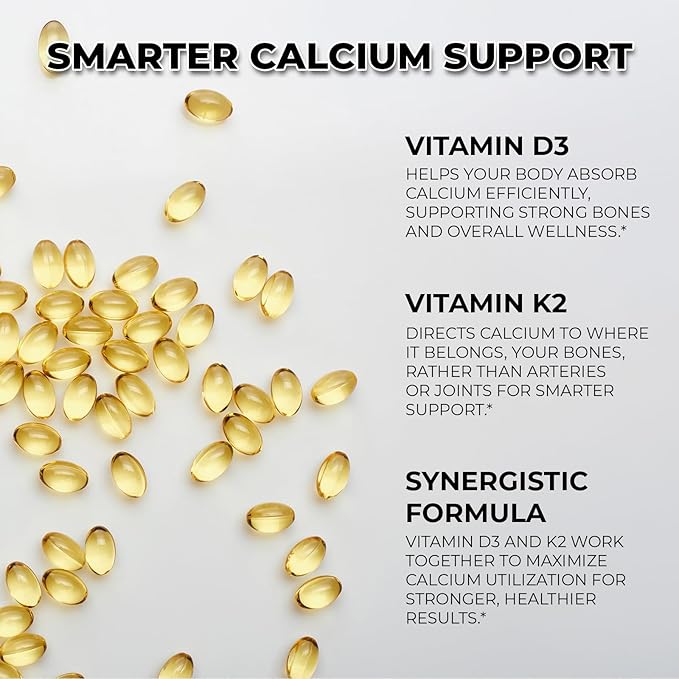 Inhale Vitamin D3 + K2 with Coconut Oil – 5000 IU D3 &amp 100 mcg MK7 K2 for Bone Heart &amp Immune Support – Non-GMO · Soy Free · Gluten Free – 120 Softgels