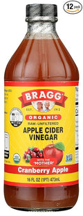 Organic Apple Cider Vinegar Cranberry Apple 16 Fluid Ounce (Pack of 12)