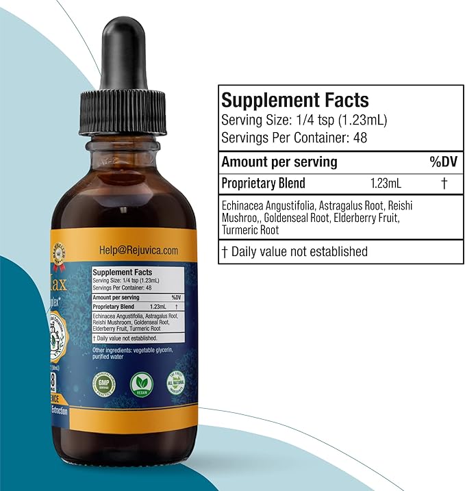 MunoMax - Advanced Immune Support Supplement - Liquid Delivery for Better Absorption - Echinacea Astragalus Reishi Goldenseal Elderberry &amp More!