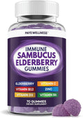PAYÉ Elderberry Gummies Immune Support Daily Support for Kids and Adults* with Sambucus Elderberry Zinc Vitamin C D3 B6 B12 Plus - Dietary Supplement - 70 Count