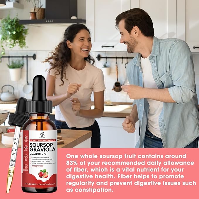 iMATCHME Soursop Graviola Liquid Drop for Cell Support &amp Regeneration Immune System and Gut Health Support Soursop Bitters Liquid Herbal Goodness Sugar/Gluten Free Strawberry Flavor 2 Fl Oz