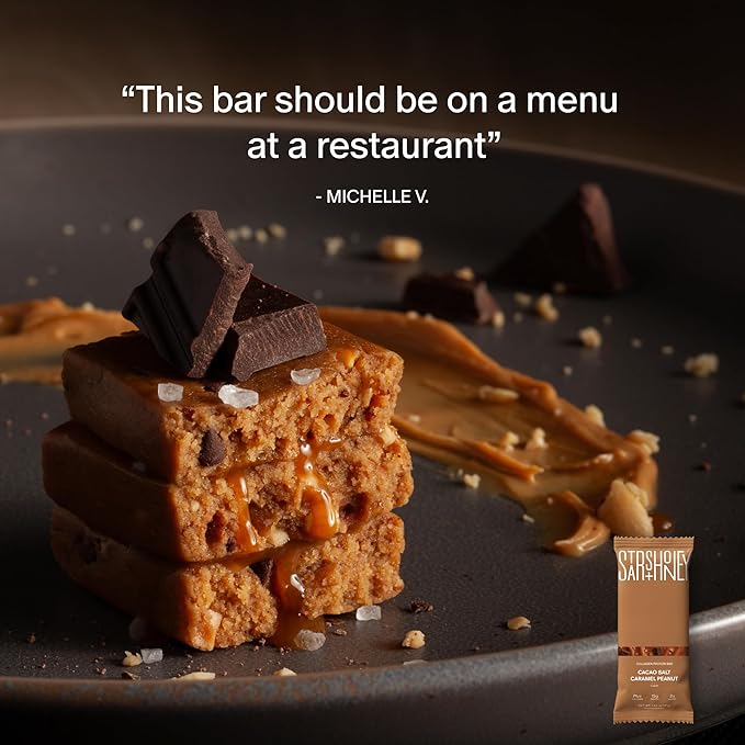 Stars + Honey Protein Bars- Cacao Salt Caramel Peanut15g Protein 2g Sugar w/ Collagen Keto Friendly Snack - Gluten Dairy &amp Soy Free - High-Protein Snacks for Energy &amp Recovery-10 pack