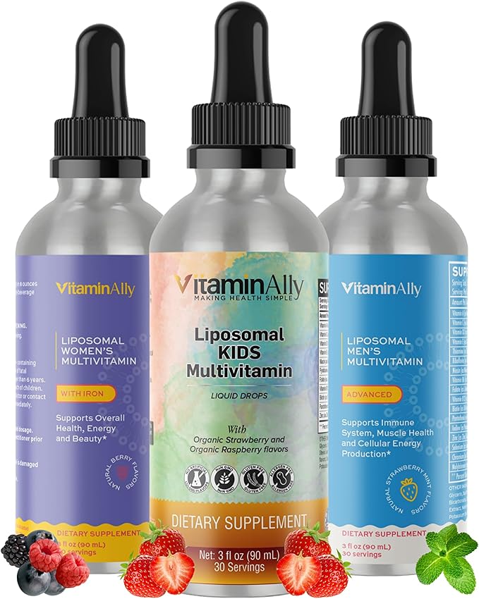 Whole Family Bundle | Women Men and Kids Liposomal Liquid MultiVitamins| Non-GMO | Sugar Free | Gluten Free