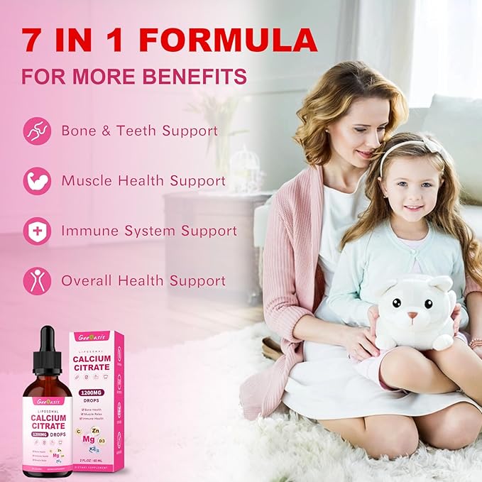 Liposomal Liquid Calcium Citrate &amp L-Theanine with GABA Drops Immune &amp Overall Health Zzz &amp Relaxation Support