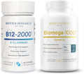 Biotics Research B12-2000™ &amp Biomega-1000™ Omega-3s Fish Oil softgels – High Potency Vitamin B12 B6 Folate &amp EPA/DHA – Energy Heart Brain Methylation &amp Immune Support- 60 Lozenges + 9