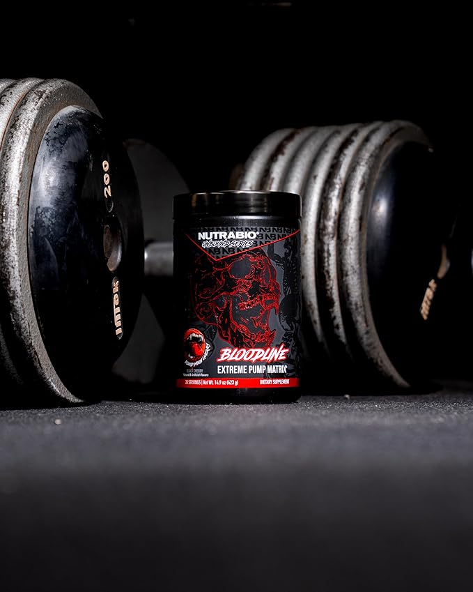 NutraBio Bloodline-Pump Pre Workout Pump Matrix-L-CitrullineGlycerolPeptiPump-NO BoosterExtreme Vascularity &amp Blood FlowHydrationNon Stim PreWorkoutCaffeine Free-Blood Moon Cherry-20 Serving