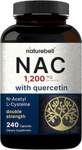 NatureBell NAC 1200mg with Quercetin - 240 Capsules - N-Acetyl Cysteine - Antioxidant Supplement for Cellular Health - Supports Liver Lung &amp Immune Function*