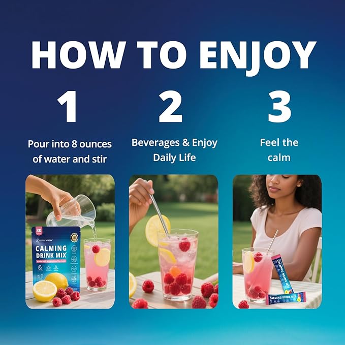 Cortisol Calm Drink Mix for Women &amp Men Calm Magnesium Glycinate Powder with Electrolytes Ashwagandha L-Theanine &amp Mushroom | Hydration Relaxation &amp Mood | Sugar Free 30 Ct (Raspberry