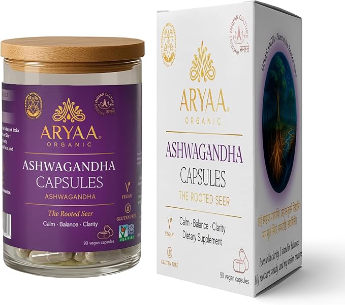 Ashwagandha Capsules – 90 Count | Stress Support Calm Clarity &amp Energy Balance | Whole Root Powder | Vegan Non-GMO Gluten-Free | Sound-Infused with 528Hz