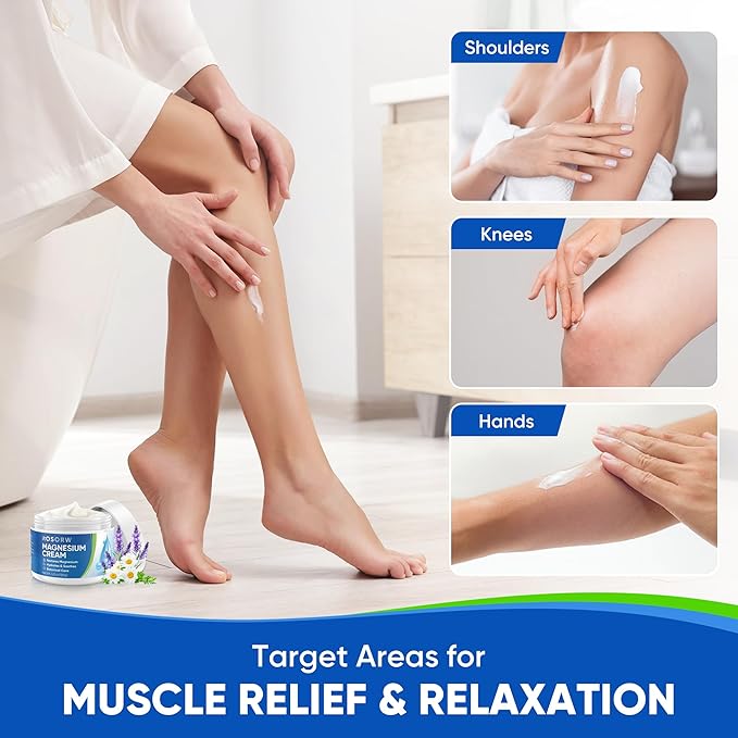Magnesium Cream &amp Magnesium Oil Spray Bundle – Topical Magnesium Set for Muscle Relief &amp Sleep Support – With Herbal Extracts &amp Fast Absorption – 4.2oz Cream + 4.8oz Spray (Pack of 2)