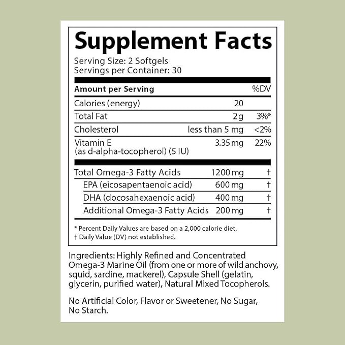 Doctor's Advantage Omega Shield Supplement - 60 Softgels 30-Day Supply - Premium Mercury-Free Triglyceride Omega 3 Fish Oil for Optimal Heart and Eye Health