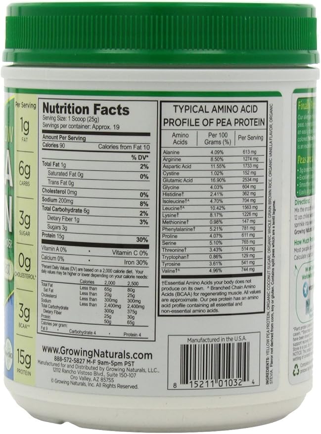 Growing Naturals Protein Pea Pwdr Vnla
