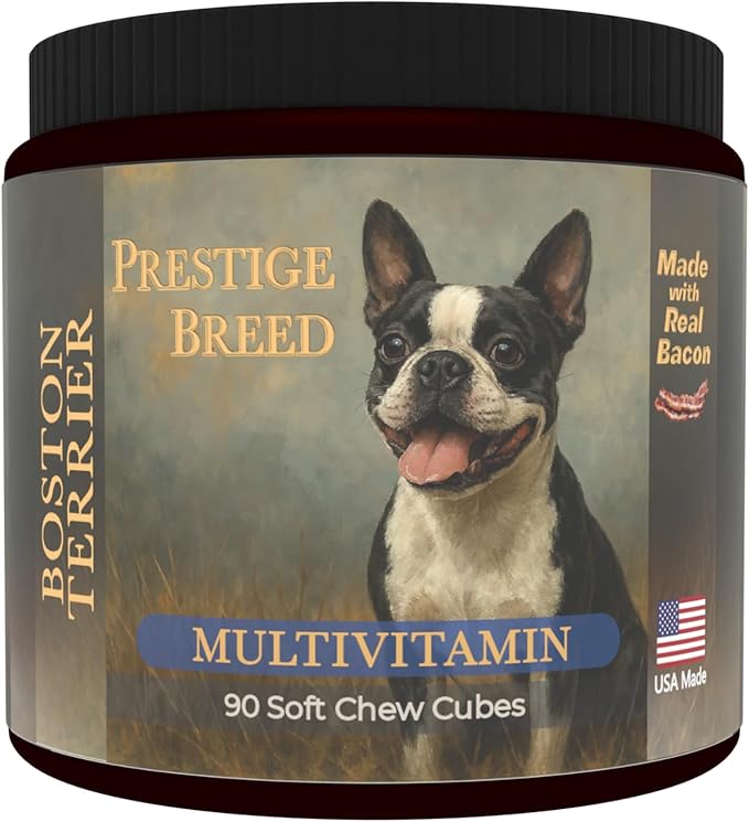 Boston Terrier Multivitamins 90 Count Made in The USA with Real Bacon