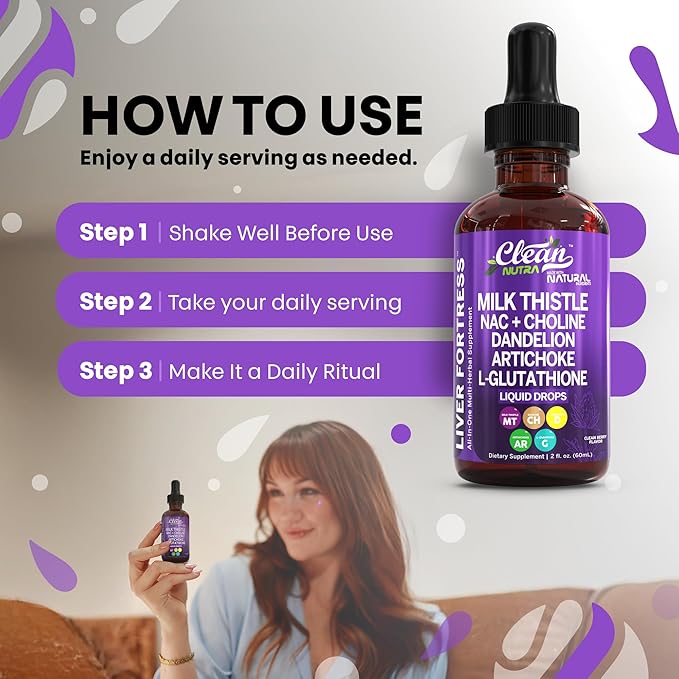 Milk Thistle NAC Liver Cleanse Detox &amp Repair Supplement Liver Support Liquid Drops with Dandelion Extract Artichoke Chanca Piedra Beet Root Choline L-Glutathione Ginger Burdock Schisandra