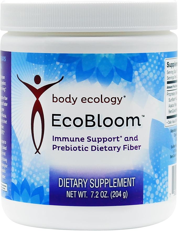 Body Ecology EcoBloom Immune Support | Prebiotic Dietary Fiber | Stomach Friendly | 7.2oz Reusable Container Powder