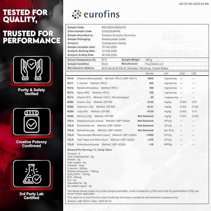 Creatine Monohydrate Gummies 5000mg – Advanced Muscle &amp Focus Blend with Alpha GPC B12 &amp Taurine – Vegan Sugar-Free Blueberry &amp Raspberry Flavors – Made in USA 120 Gummies (30 Servings
