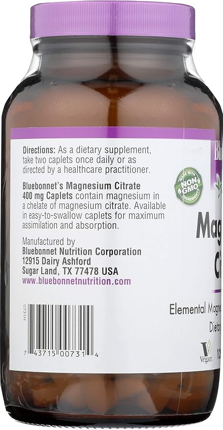 Bluebonnet Nutrition Magnesium Citrate 120 Capsules