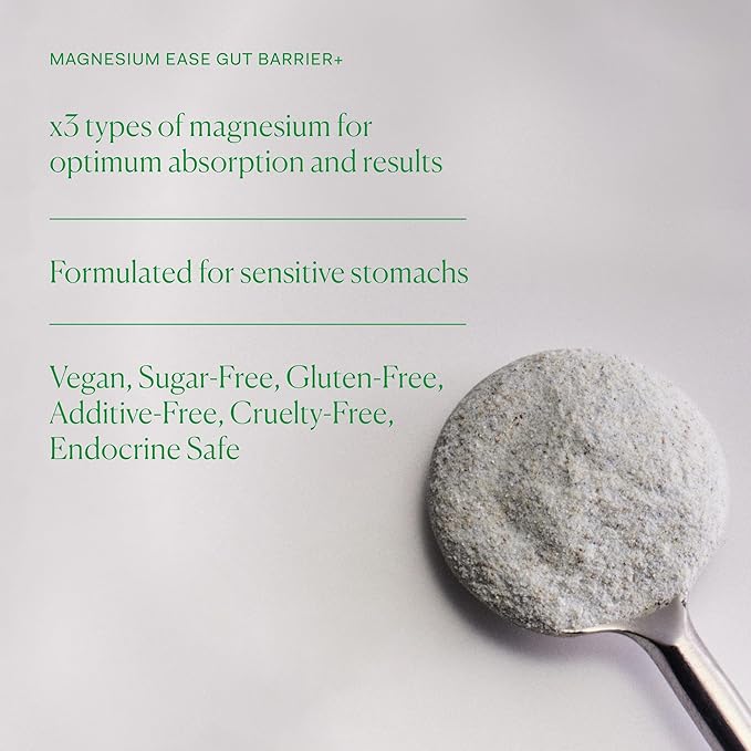 The Nue Co. Magnesium Gut Barrier+ Powder - Sleep Tonic Magnesium Powder with Prebiotic Support - Promotes Healthy Gut Lining Relaxation &amp Restful Sleep - Dietary Supplement for Adults | 200g