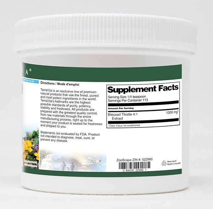 Terravita Blessed Thistle 4:1 Extract Powder (4 oz ZIN: 522980) - 3 Pack