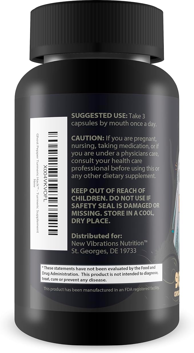 Ghost Pepper Hack Turmeric - Our Best Gold Turmeric Curcumin with Black Pepper Supplement - Super High Absorption Turmiric Capsules - Curcumin Turmeric Black Pepper Supplement with Vitamin C &amp Gin