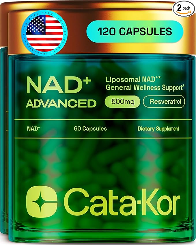 Liposomal NAD Supplement with Resveratrol – NMN Supplement Alternative – 60-Day Supply – Third-Party Tested – 120 Capsules – Advanced NAD+ Resveratrol - Pack of 2