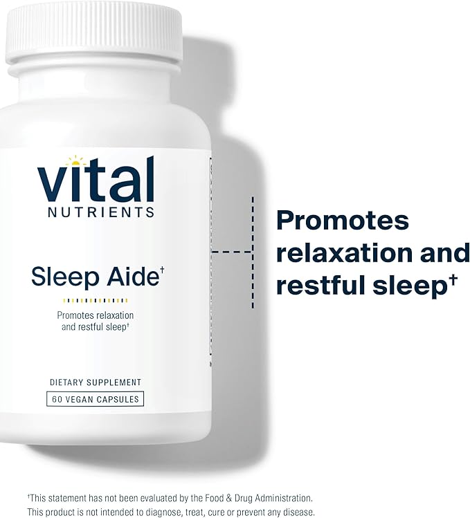 Vital Nutrients - Vegan Sleep Supplement - Promotes Relaxation and Restful Sleep - Natural for Adults - Soothing Lavender Scent - Gluten Dairy Soy Free - 60 Capsules