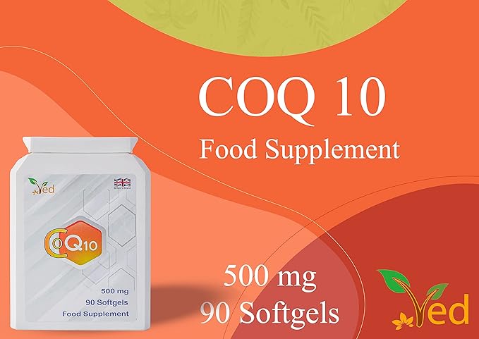 Ved Co Enzyme Q10 | Support Healthy Heart and Muscles | Promote Cellular Energy | Naturally Fermented Ubiquinone| 500mg 180 Softgels(Pack of 2)