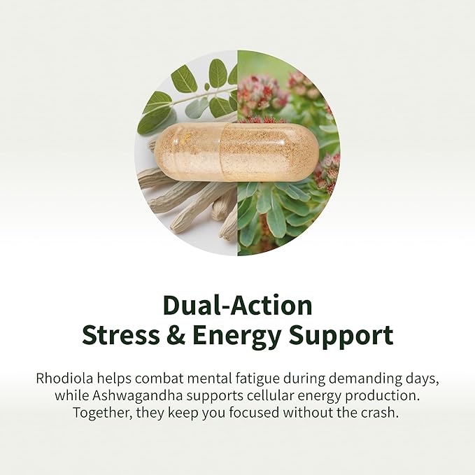 Snap Supplements Energy &amp Metabolism Herbal Complex for Fatigue Stress Relief Energy Booster &amp Better Mood Energy Pills for Women &amp Men 60 Capsules (30 Servings 1 Month Supply)