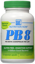 Now PB 8 Pro-Biotic Acidophilus Capsules Vegetarian 120-Count Bottles 60 Servings