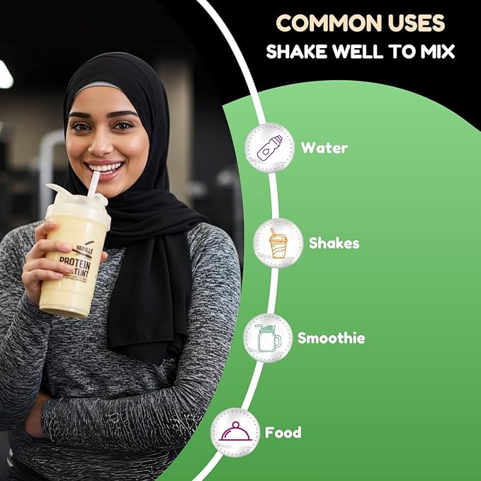 SHIFAA NUTRITION Delicious Creamy Vanilla Halal Whey Protein Powder 2Lbs | 26g Protein 5500mg BCAAs and 460mg Glutamine | for Recovery &amp Lean Muscles | Gluten-Free | Non-GMO | Keto-Friendly