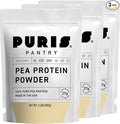 PURIS Pea Protein Powder – Plant-Based Vegan | 27g Per Serving | Dairy Soy and Gluten-Free | Clean Label Non-GMO | Smooth Neutral Taste | Great for Shakes Smoothies Baking (3 Pack Unflavored)